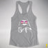 Pride Sloth Pink Lesbian Flag Sunglasses Women's Racerback Tank - Heather Grey